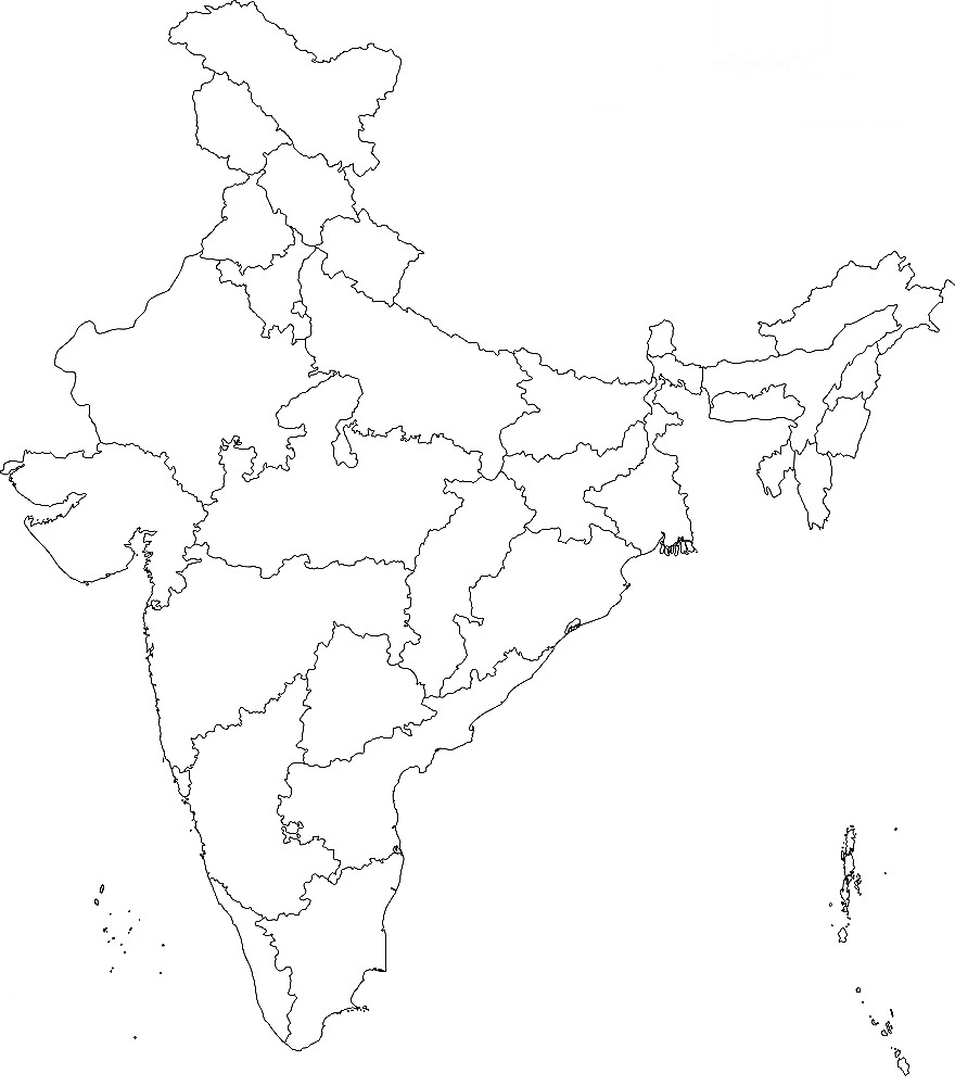 Map of India illustrating the regions shown in the supplied company profile